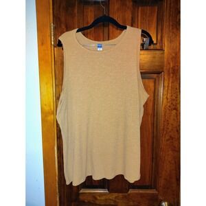 Old Navy Ribbed Knit Tank Top Tan Brown Sleeveless Casual Women's 2X